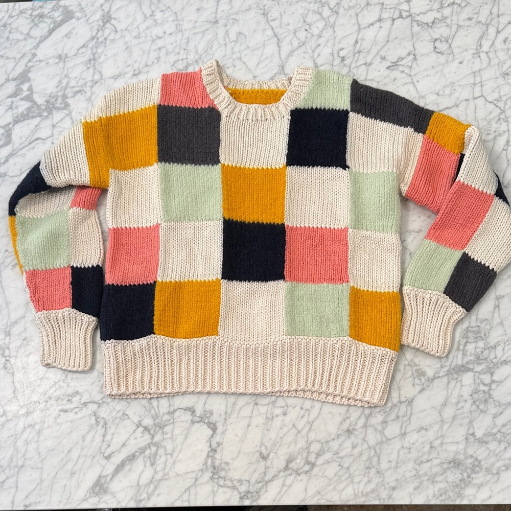 Tory Burch Patchwork Knitted Juper Patchwork Wool… - image 1